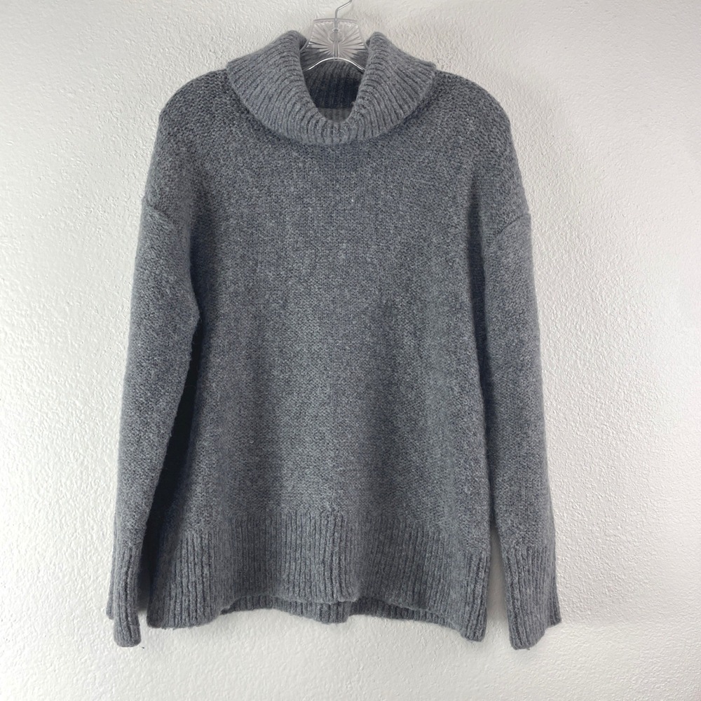 Banana Republic Factory Alpaca Blend Turtleneck Sweater Small Gray Minimalist
